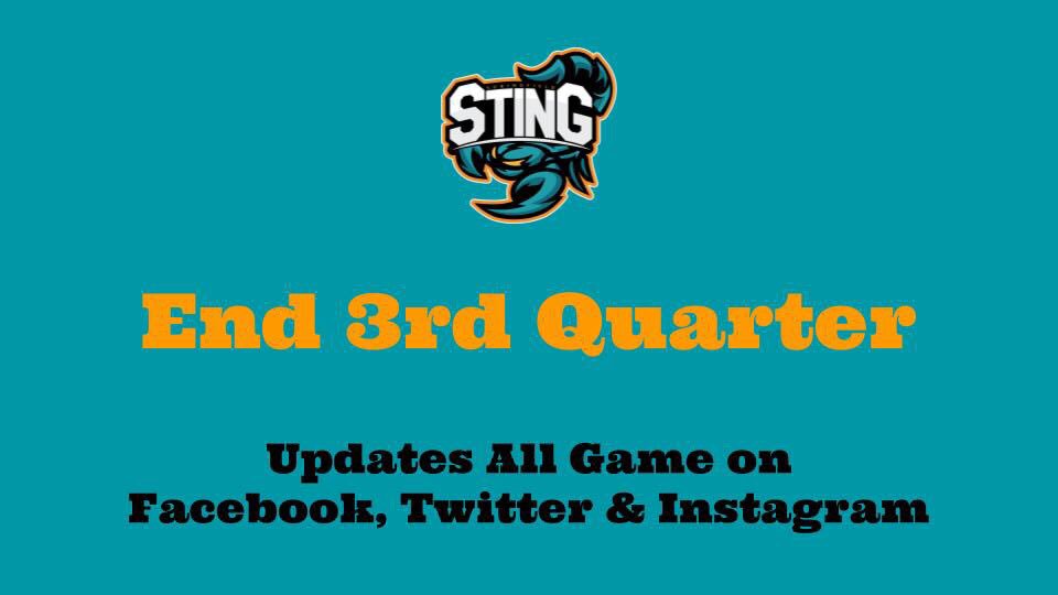 At the end of the third quarter in Framingham, the Sting lead New England 114-85.