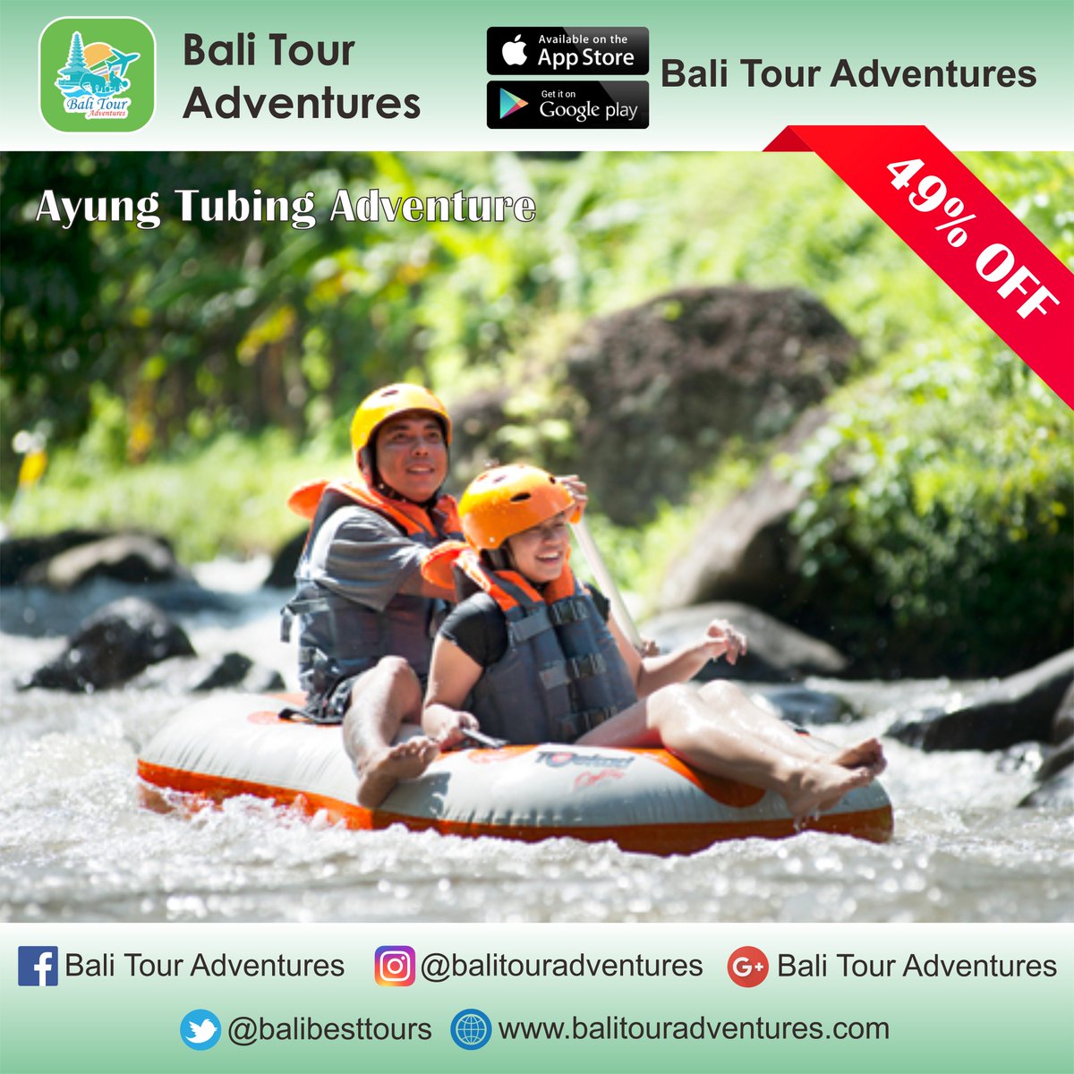 Morning guys! Our long trip will offer an excellent adventure and exiting of 3 hour trip on Ayung River. Click link : balitouradventures.com/app.php 

#ayungriver #tubing #balitubing #tubingayungriver #balitour #balitourpackage #bali #adventure #baliadventure #tubingadventure #river