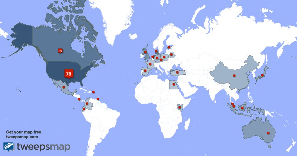 Alan_Chambers37's tweet photo. My followers live in 27 countries: USA(77%), Canada(10%)... https://t.co/7Gn5wtIVme Get your free map! https://t.co/fe4bf50MgJ