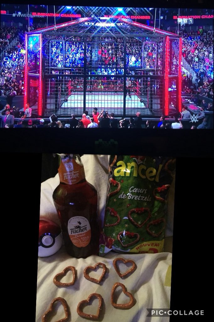 StephXnigma's tweet photo. Bière et Bretzel.. Chui ready pour #EliminationChamberAB !! 😁🥨🍻 Hopla #CatchNightAB 🤘😉 https://t.co/5jgVHBIGdc
