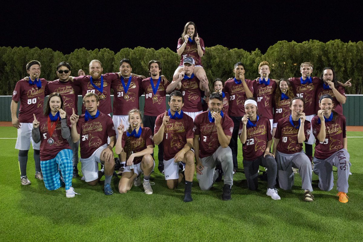 usquadball's tweet photo. Congratulations to the winners of the 2018 Southwest Regional Championship: @txstquidditch in the collegiate division and @LoneStarQC in the community division. @TAMUQuidditch and @TXCavalry took second place.

📸: Miguel Esparza #SWRC2018 #quidditch https://t.co/Q3LUHfMygz