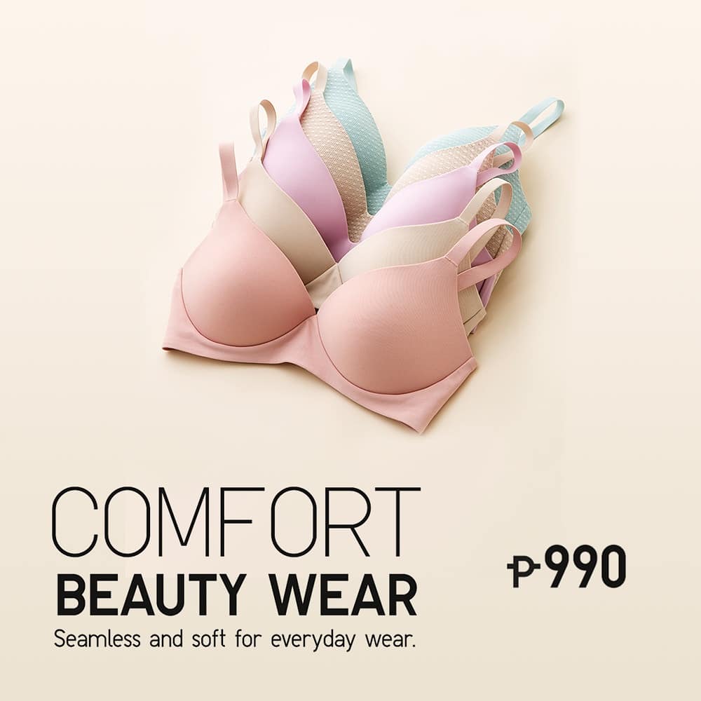 SampleRoomPH's tweet photo. Your comfort is @UNIQLOPH's ultimate priority. Feel #WirelessLimitless with these Comfort Beauty Bras and experience unparalleled comfort like no other. Beauty Light, Multi Way, Soft, and Relax are available in Uniqlo stores at P990 each! #UniqloPH #LifeWear #SampleRoomPH https://t.co/U9a9AUNL1z