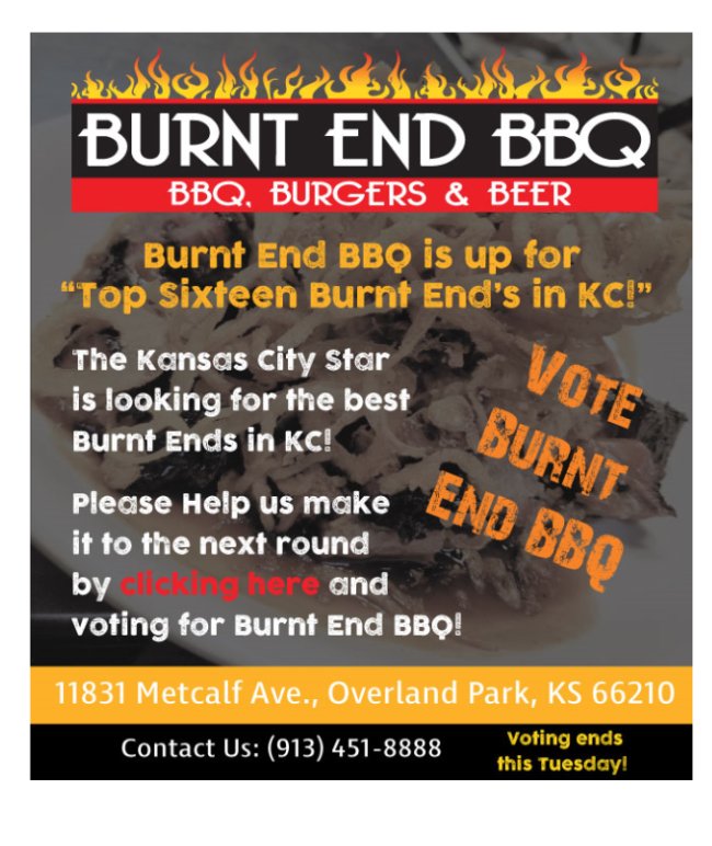 Vote for Burnt End BBQ! bit.ly/2FuU7Fk