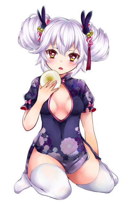 ラフィーのチャイナ衣装無かったので描いてみた!主人公組にもチャイナドレス着てほしい#アズールレーン  #アズールレーン勢と繋がりたい 