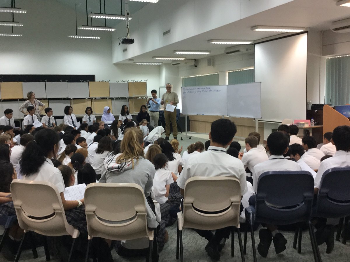 Adam80858703's tweet photo. @PeterBently showing the students how to plan and create a picture book using their own ideas. Looks like fun! #visitingauthor @anEnglishWalker @LibraryatJIS @JISBrunei https://t.co/6bhGrqNUkJ