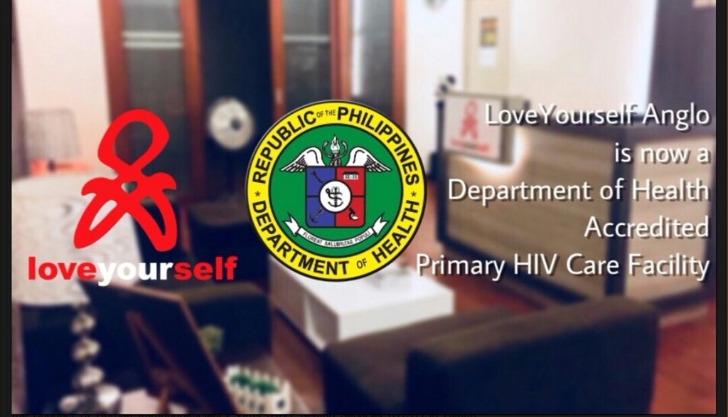 LoveYourself @LoveYourselfPh ANGLO is now a Department of Health Accredited Primary HIV Care Facility. 😊♥️🎉

#HIV
#knowyourstatus 
#freeHIVtesting