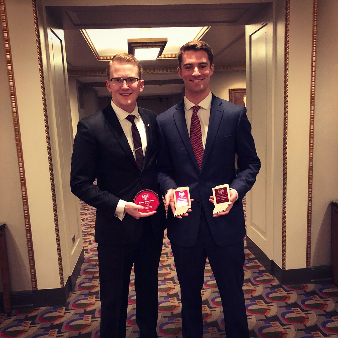 Tonight at the 2017 GAAP Awards our fraternity was honored to receive the Values Integration Award, along with our own Austin Whittington receiving Outstanding President AND Man of the Year!! Tonight was a good night to be a Pilam, and we couldn’t be prouder of our own