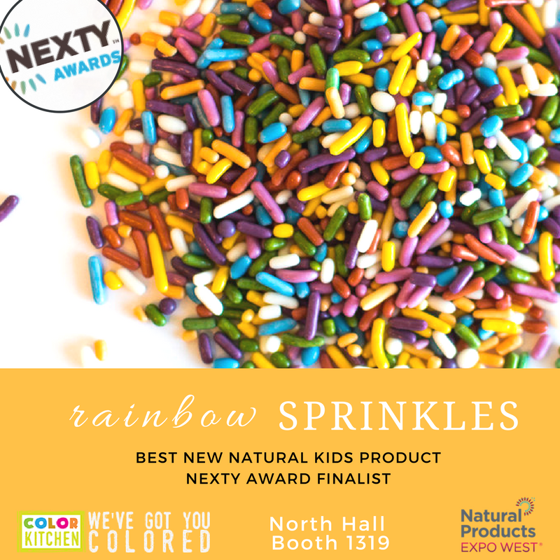 ColorKitchen's tweet photo. @NatProdExpo COUNT DOWN is on! We are less than 10 days away from #ExpoWest and ColorKitchen's Rainbow Sprinkles are a NEXTY Award Finalist for Best New Natural Kids Product 🙌! We couldn't more excited!!! 😆
#rainbowsprinkles #colorkitchen #Expowest2018 #natural #plantbased https://t.co/GWDVELWoeH