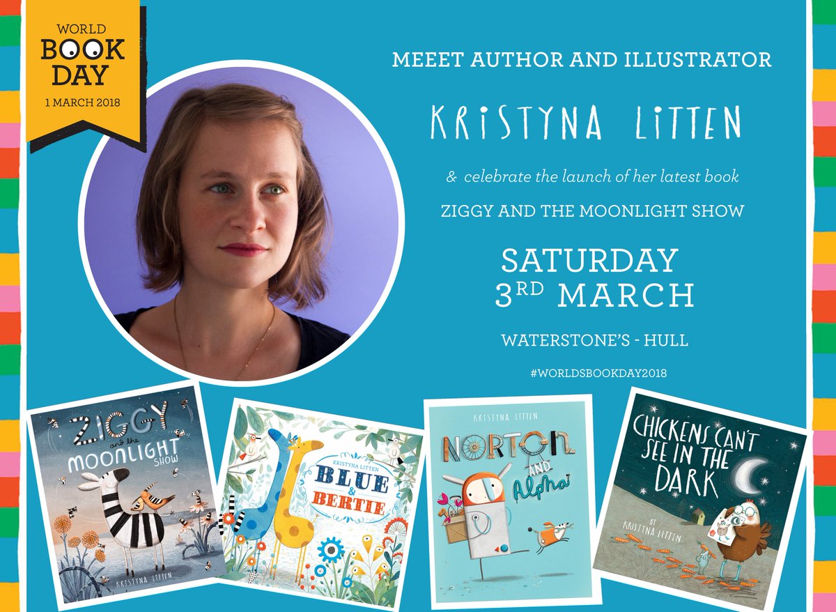 So I'm going to be <a href="/WaterstonesHull/">Waterstones Hull</a> Sat 3rd March 1pm as part of their #WorldBookDay celebrations 😊📚 and for a signing of my newest book #ZiggyAndTheMoonlightShow @waterstones #Hull #Picturebooks #Kidlit #ShareAStory #illustration #author #signing