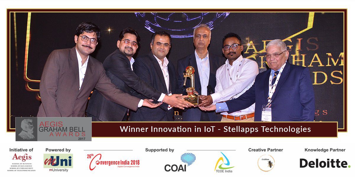 stellapps's tweet photo. Stellapps was adjudged as winner(along with IBM ) for Innovation in IoT at the 8th Edition of Aegis Graham Bell Awards 2017 organized on 23rd Feb 2018.
https://t.co/mrWIgC4w1I
https://t.co/ObpYIxcz8h
#Stellapps #AGBA2017 #InnovationinIoT #StellappsTechnologiesPrivateLimited https://t.co/MkBJGUIcZM