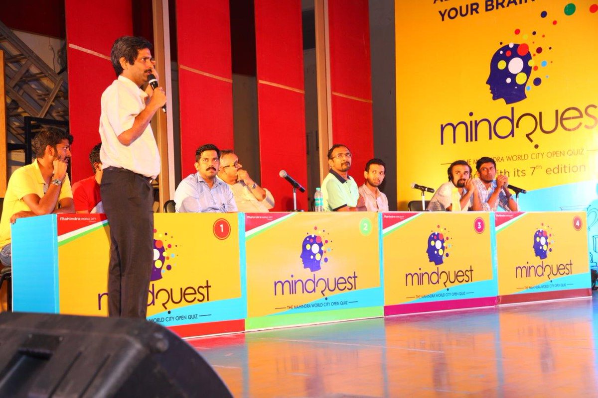 Mah_WorldCity's tweet photo. #MindQuest was hosted by quizmaster Mr. Gopal Kidao from #Quiz Foundation of India at MWC #Chennai. An entertainment show by artist Thrill Veera kept the audience engrossed during the event.  Here is a glimpse of energetic participation from companies, schools, and colleges. https://t.co/i1iAnf8yu5