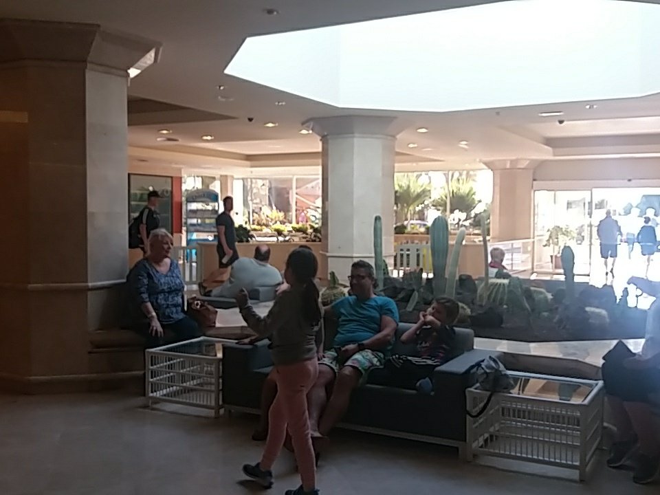 SarahFranklin14's tweet photo. @alice_hobbins @ThomasCookCares Don't wish to be rude but we were shipped out late last night told to be in reception for 9am to find out what's happening look around not one is here https://t.co/5w5T7Rq3aM