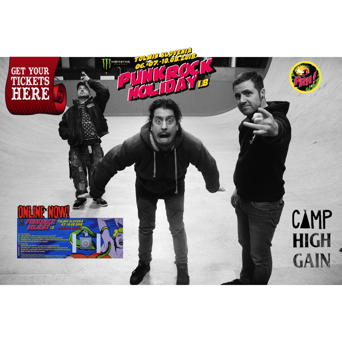 Who’s in for a kick ass summer party <a href="/PUNKROCKHOLIDAY/">PUNK ROCK HOLIDAY</a> !!!Support CAMP HIGH GAIN and buy the last tickets at our shop • link in bio #punkrock #melodicpunk #hardcorepunk #punkrockholiday #festival #tickets #tolmin #slovenia