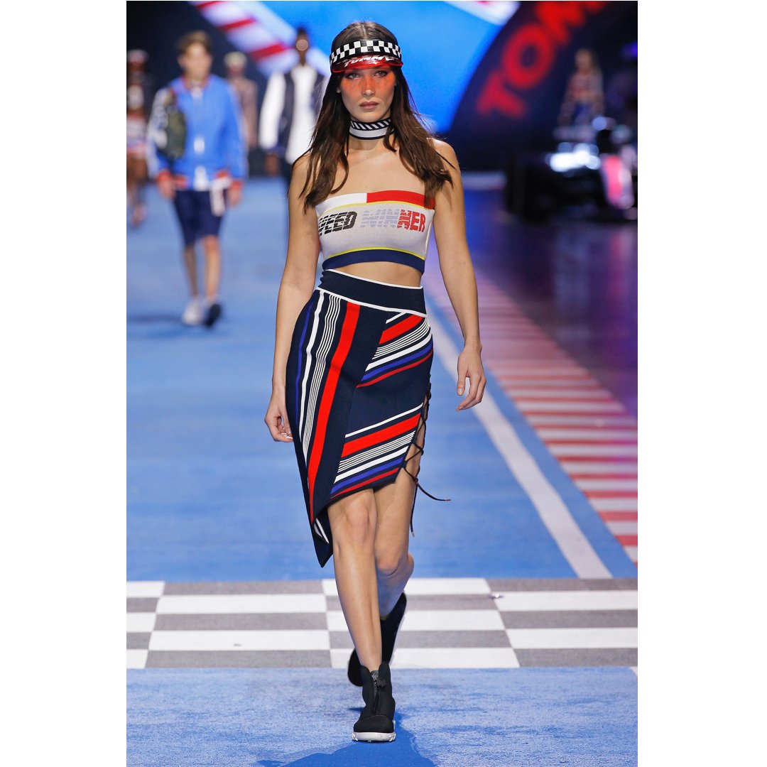 tommy hilfiger skirt and crop top