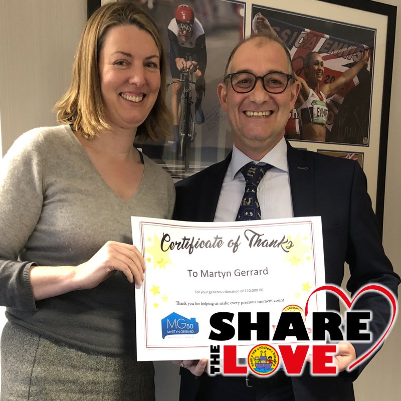 NoahsArkHospice's tweet photo. We'd like to #sharethelove with @MartynGerrardEA, our long term supporter who is once again generously supporting our Rainbow Run and Precious Moments events this year. Thank you! https://t.co/oBTZqOQZth