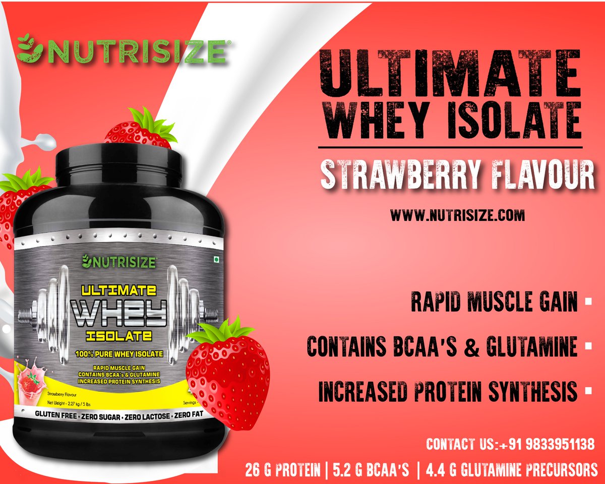 mynutrisize's tweet photo. Nutrisize Ultimate Whey Isolate! Cut fat and build muscle with our Protein. 
Contact Us: +91 9833951138
#nutrisize #realwhey #proteinshake #strawberryflavour https://t.co/HoRtVzhc86