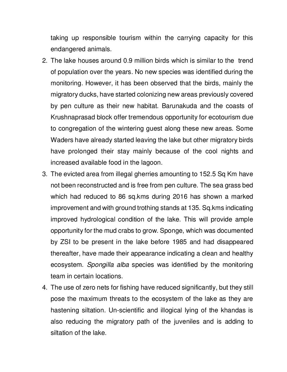 ChilikaDevAuth's tweet image. First Annual Monitoring of Chilika lake held on 24.02.2018 preliminary findings.