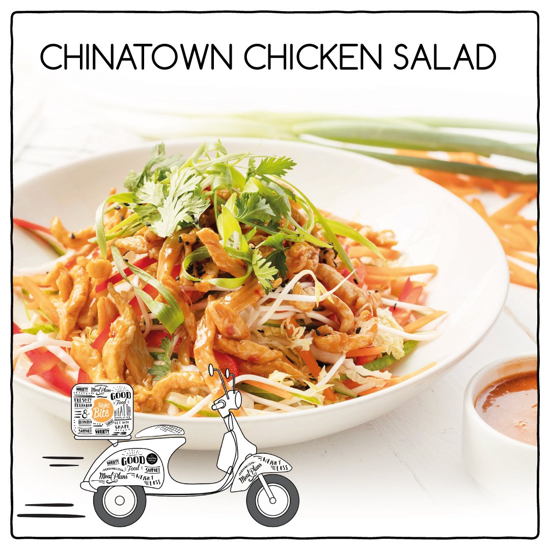 RightbiteME's tweet photo. Craving a super fresh and filling lunch? Our Chinatown Chicken #salad is banging with flavor and none of the bad stuff! 
Call 04 3502006 to order now! #yum #stayhealthy #rightbiteexpress https://t.co/bxIMtcwWou