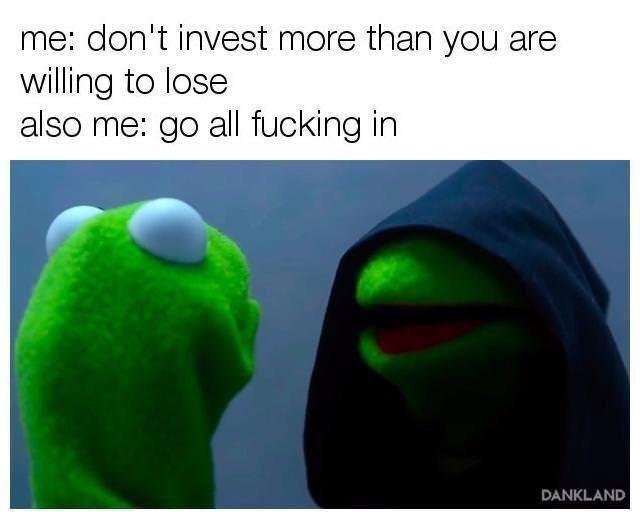 AssetFun's tweet photo. Whenever talking about crypto:

" Don't invest too much you could lose it all"

*BTC hits 20k

" Should have gone all in when I told you too " https://t.co/5sZwkmDVc7