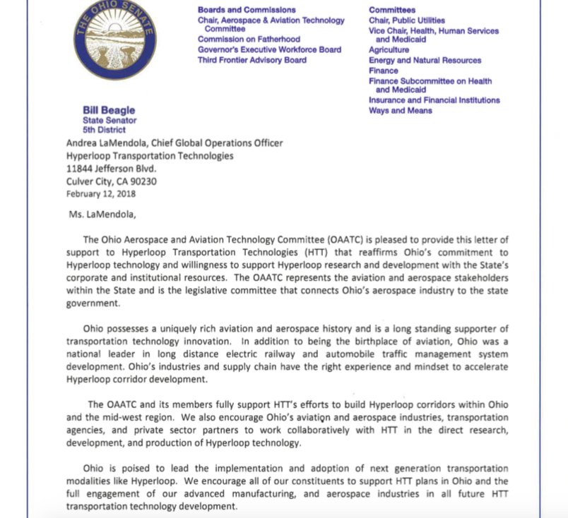 HyperloopOH's tweet image. Thank you @OhioAATC @Bill_Beagle for supporting #GreatLakesHyperloop stating &quot;OAATC and its members fully support HTT&apos;s efforts to build Hyperloop corridors within #Ohio and the #Midwest region&quot; @OhioAerospace @AIAspeaks @ODOT_Statewide @WhyOhio
