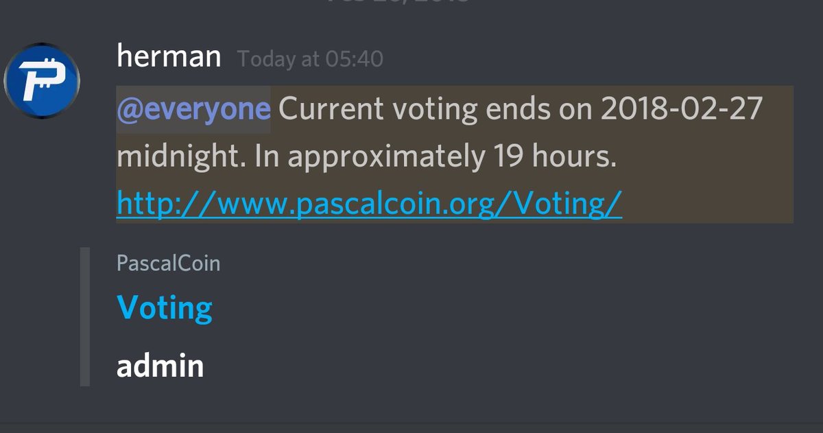 Assembloid's tweet image. $PASC #Pascalcoin 
The voting is ending, one step closer to the fork.