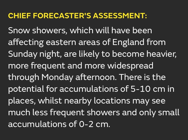 ⚠️ <a href="/metoffice/">Met Office</a> be aware warning issued for snow showers in most parts of #Northamptonshire later today. Valid from 2pm until 11.55pm.