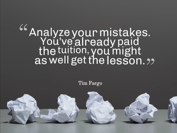 AndyVanDyke's tweet photo. Analyze your mistakes. You've already paid the tuition.... - Tim Fargo #quote #dailymotivation @MondayMotivation https://t.co/OKoomSE1e5