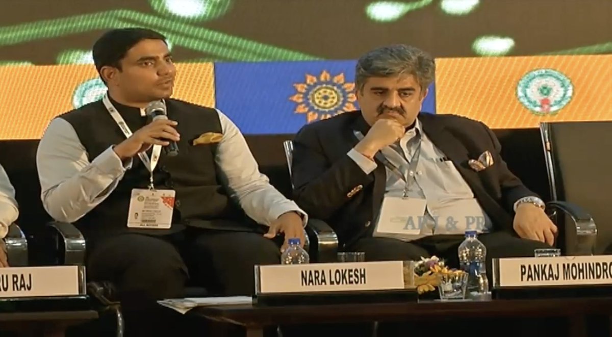 "I am looking at all the dignitaries here on stage to help the State with design, manufacturing &amp; delivery - the complete ecosystem" Sri Lokesh Nara in conversation with panelists of the State Sector Session on Electronics.

#PartnershipSummit2018 #CIIPS2018 #SunriseAP