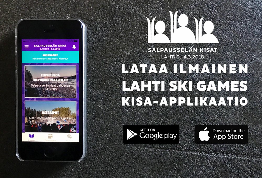 Salpausselän kisojen mobiilisovellus - Lahti Ski Games-appi, on nyt saatavilla. Lataa omasi Google Playsta tai AppStoresta. #lahtiskigames #kisaopas
