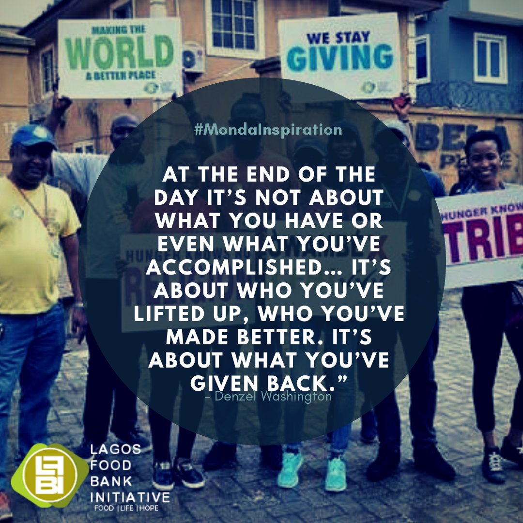 lagosfoodbank's tweet image. Happy New week...

#LagosFoodBank #LFBI #VOLUNTEER