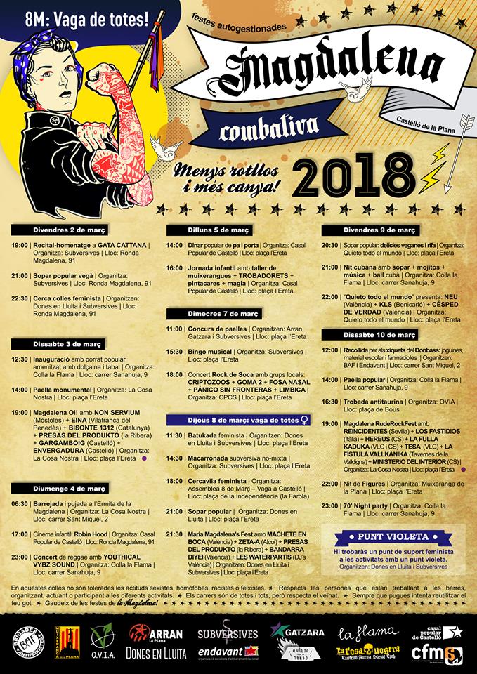 LaCosaNostraCS's tweet photo. FESTES AUTOGESTIONADES I COMBATIVES DE LA MAGDALENA 2018!

FESTA SÍ, LLUITA TAMBÉ! SMASH RACISM &amp; SEXISM!!! FUCK CAPITALISM &amp; FASCISM!!! https://t.co/oNmm3BehO5
