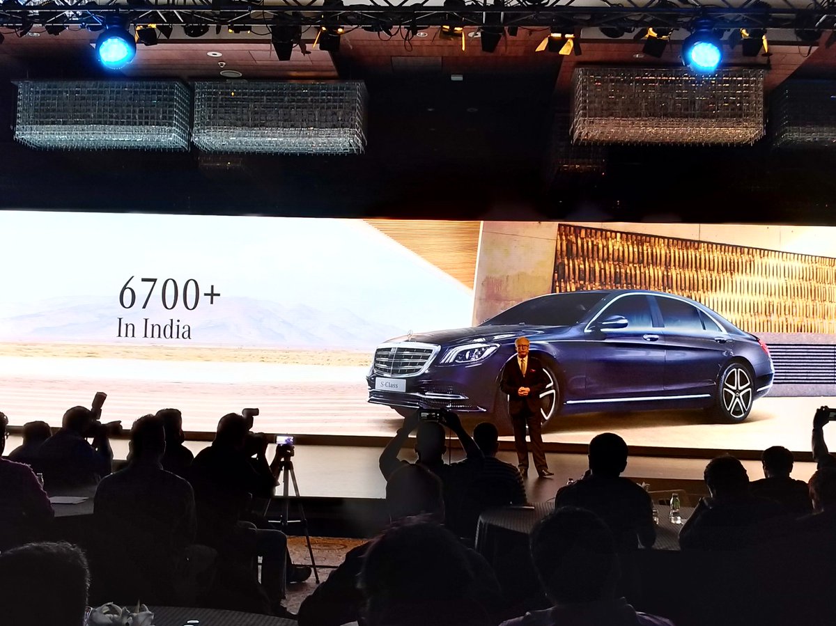_vikramch's tweet photo. @MercedesBenzInd has sold more than 6,700 #SClass cars in India since first launch, says Roland Folger, at the #SClassLaunch in Delhi.
#MercedesBenz #MakeInIndia @MercedesBenz https://t.co/QDeGBUVLio