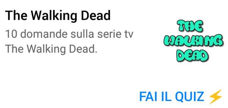quiz_brain's tweet photo. Pensi di sapere tutto su #TheWalkingDead?
Fai il quiz  ➡️ https://t.co/LyUQcNMO0J

#zombie #serietv #TWD
#quiz #brainquiz #tvtime https://t.co/Kp1U6TM7uA