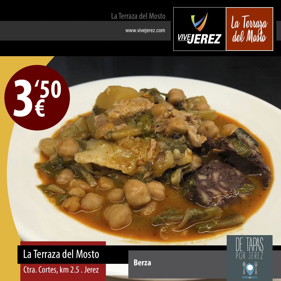 JerezesSabor's tweet photo. ¿Quieres darte un buen almuerzo hoy? En La Terraza del Mosto hoy lunes tenemos berza. Un plato de antaño preparado a fuego lento que te hará comer como en casa. Ven a probarlo a Paseo de las Delicias, frente a Calería Cantalejo. Seguro que te encanta!!
#JerezesSabor #comerenjerez https://t.co/gHyFZ8CSGu