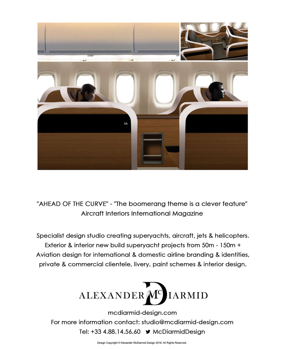 McDiarmidDesign's tweet photo. The Boomerang Business Class Seat.
All-suite, throne seat with sliding door and full aisle access.
#Aircraft #Airline #BusinessClass #BusinessClassSeat #Concept #PaxEx💺✈️ https://t.co/xFB5KCs0Cm
