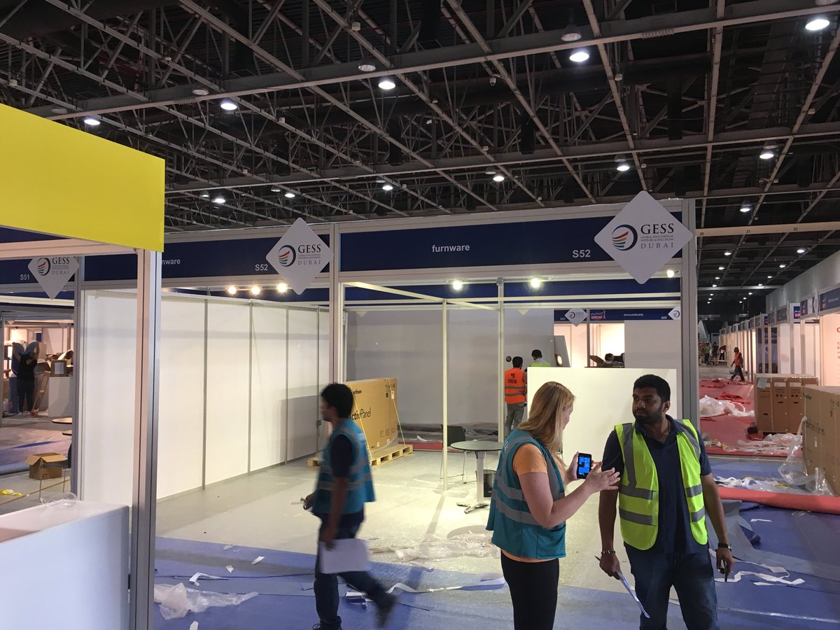 Andrew_Furnware's tweet photo. Getting ready for GESS come see our stand which is well underway with initial set up! #GESS2018 #Furnware https://t.co/JFFeEU5uhK