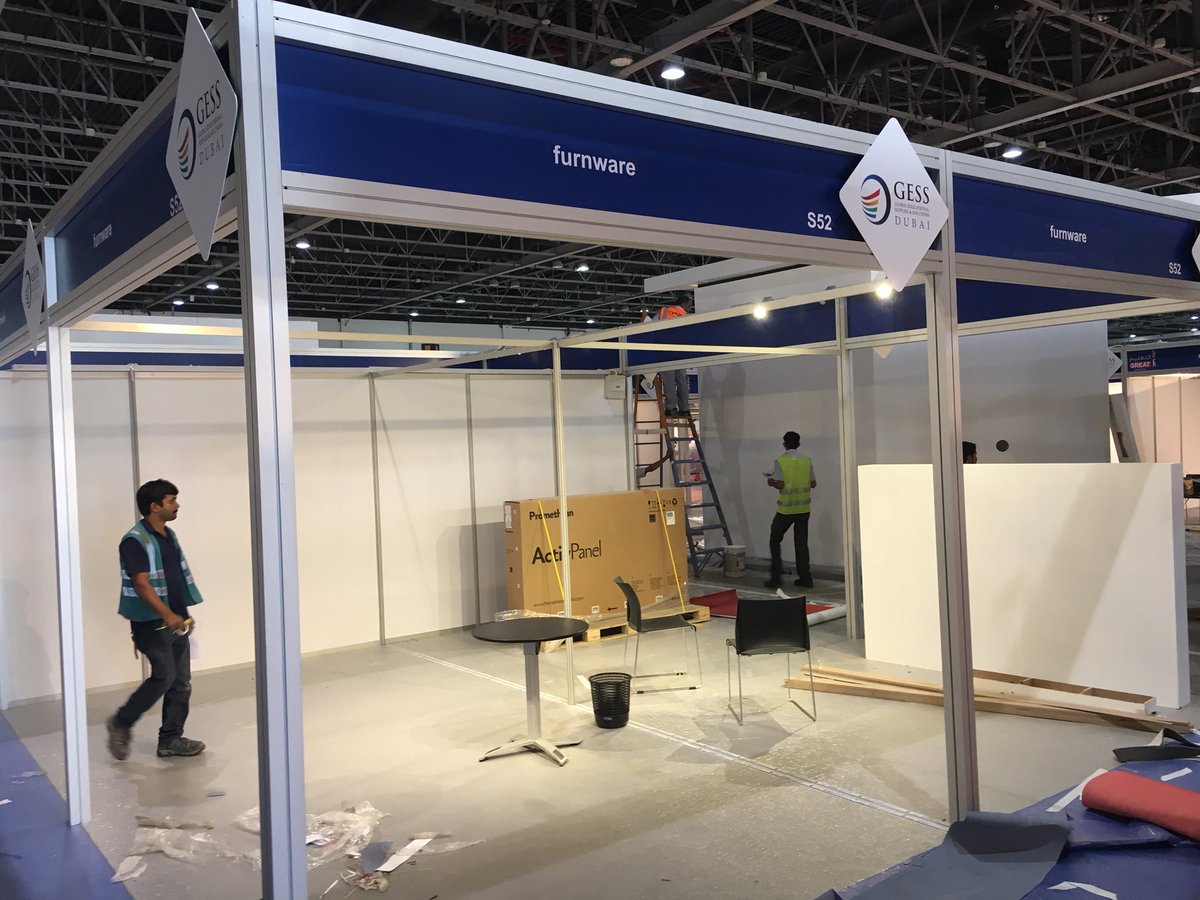 Andrew_Furnware's tweet photo. Getting ready for GESS come see our stand which is well underway with initial set up! #GESS2018 #Furnware https://t.co/JFFeEU5uhK