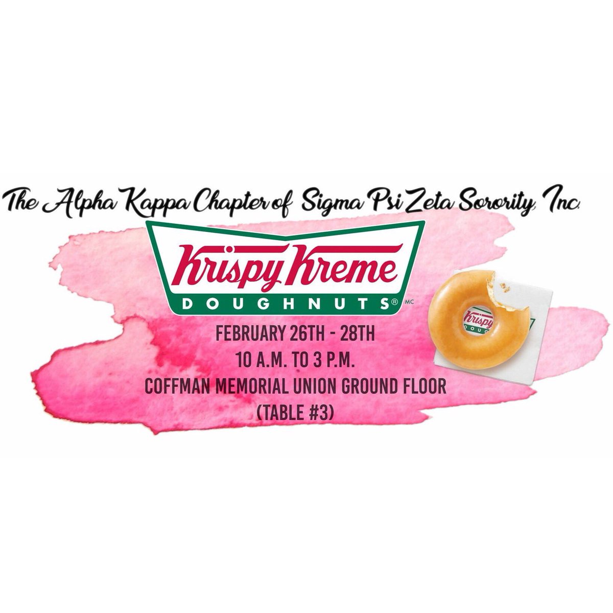 Join the ladies of Sigma Psi Zeta Sorority, Inc. this week during their Krispy Kreme fundraiser!