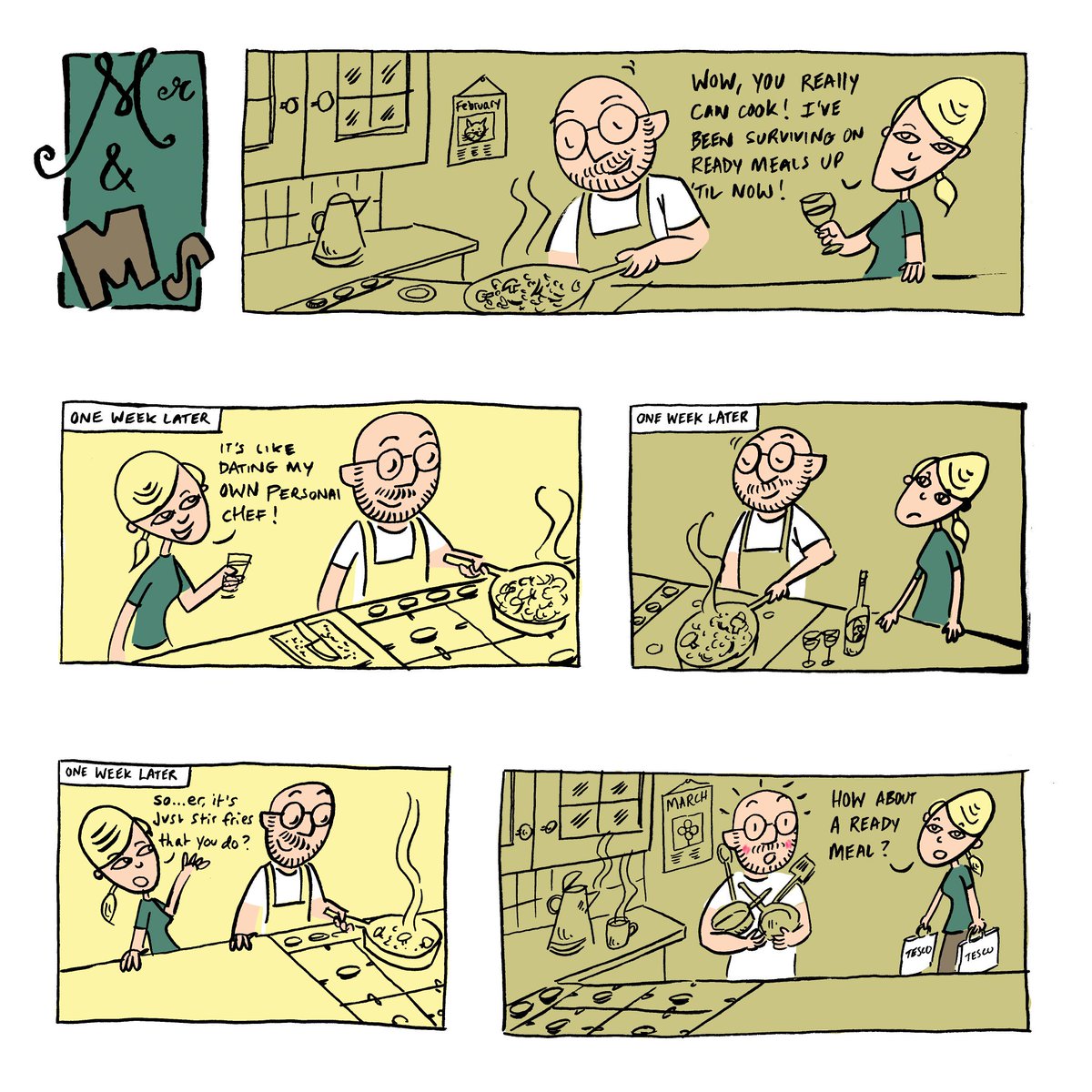 mrandmscreative's tweet photo. Ahhh, those early dates, when Sarah thought she would never need to heat up a ready meal again...

Remembered by @Sarah_plater. Art by
@jonwellstead77.

#mrandmscomic #mondaymorning #webcomix #webcomics #webcomic
#webcomicseries #marriedlife #illustration #comic #onlinedating https://t.co/XHMGOPDqZ7