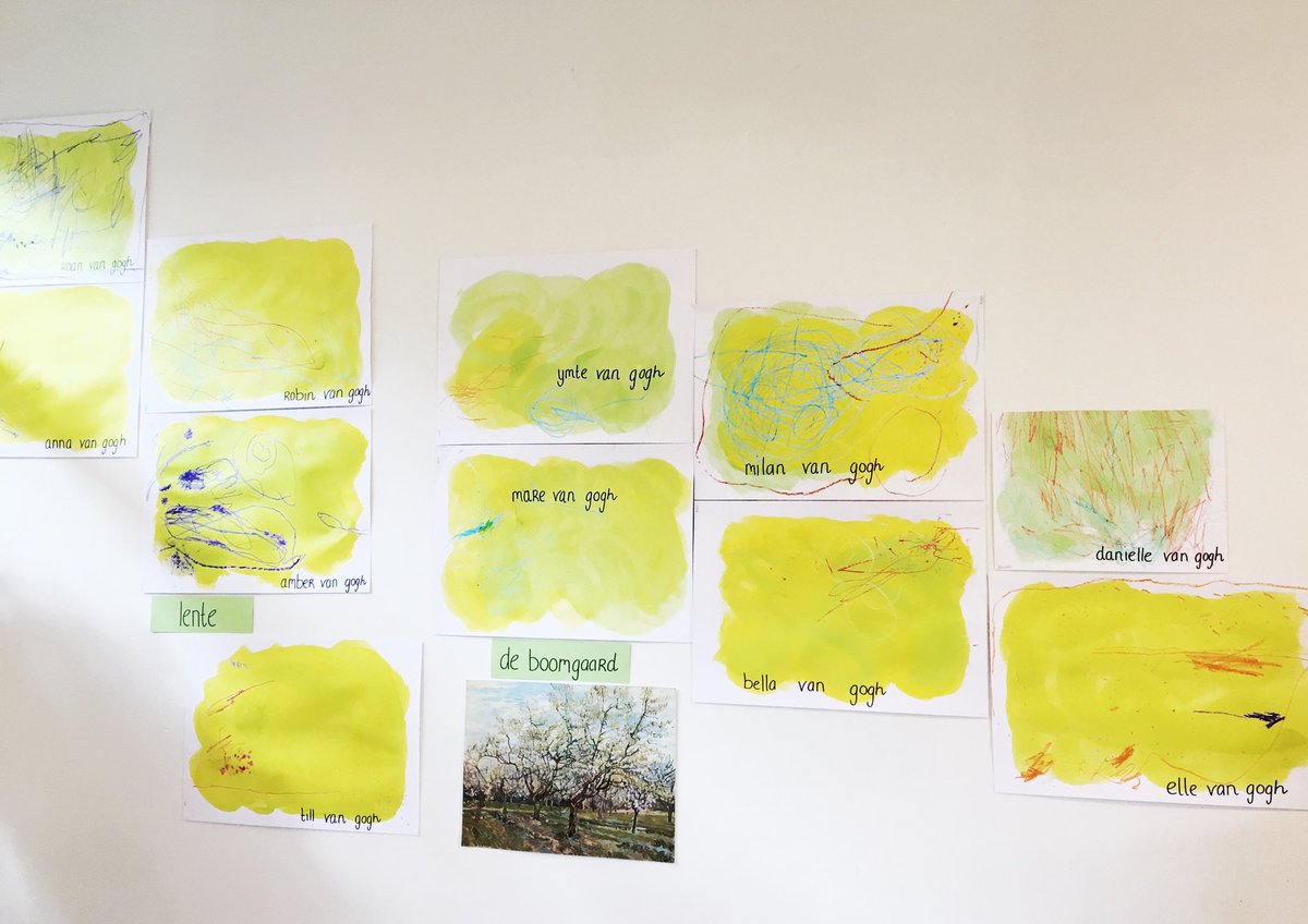 Medewerkers speelleergroep @kc_dewielen Leeuwarden zijn geïnspireerd tijdens de cursus 'Kunst en cultuur met peuters' van <a href="/KunstKade/">KunstKade</a> en gelijk met de peuters aan de slag gegaan! #vangogh
