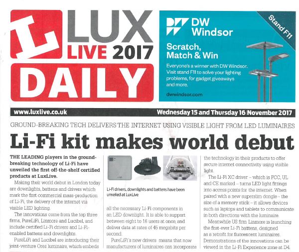 LedLucibel's tweet photo. LiFi kit makes world debut ! @lux_live @purelifi https://t.co/UgxCwcpcxP