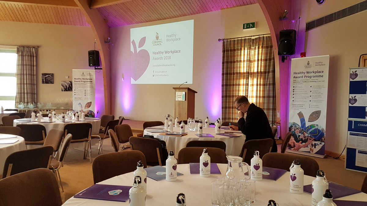 Clockwork_Audio's tweet photo. Happy Monday everyone! We're here at the Royal Cornwall Showground for the Healthy Workplace Awards 2018! #HWA18 https://t.co/6CvIkEpCbw