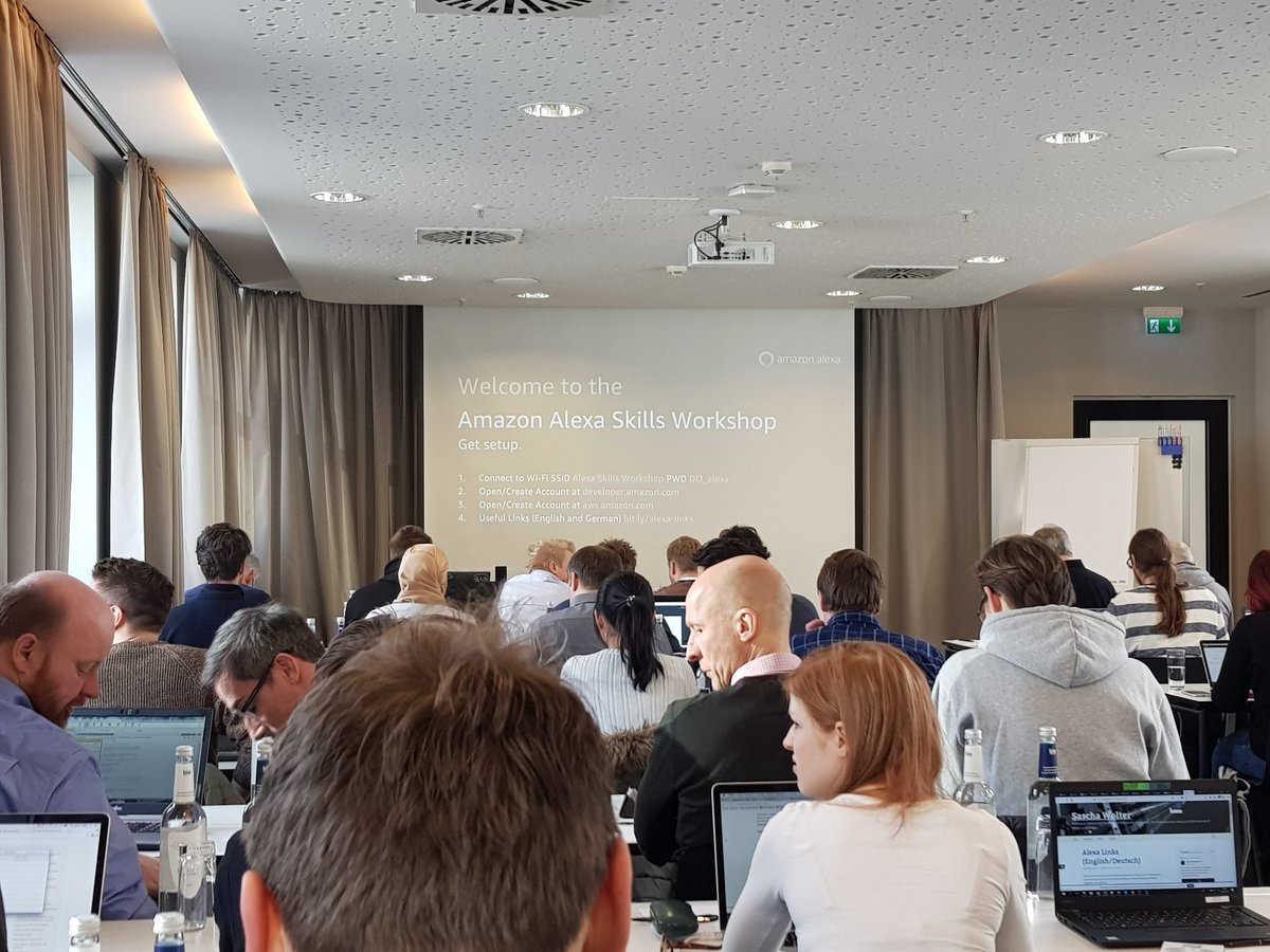 NormanMerten's tweet photo. Learn how to tell #Alexa WhatsApp sehr should answer. #AlexaSkill #AmazonWorkshop #Düsseldorf #QSCsap https://t.co/Esskoli23b