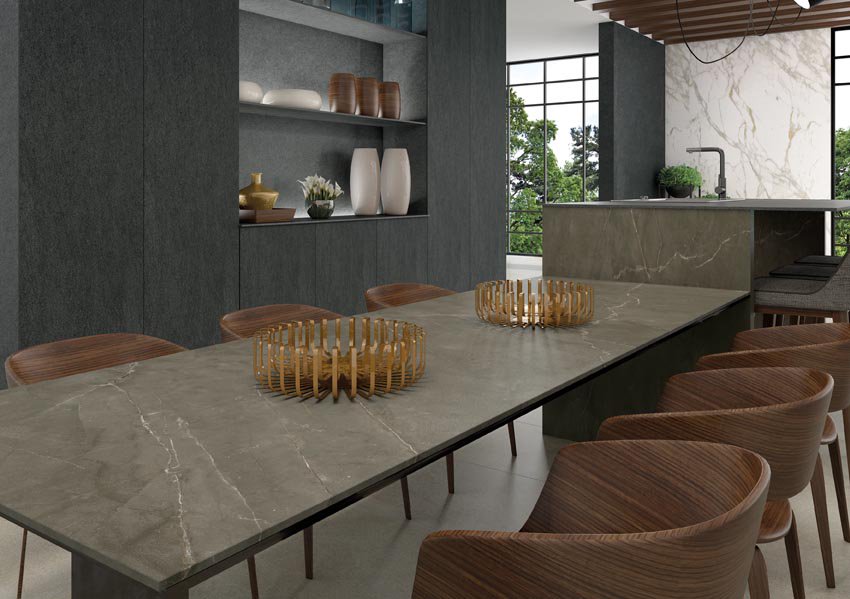CRLstone's tweet photo. The subtle white veining on new Ceralsio Pietra Grey makes it the perfect #surfaceoftheweek for any kitchen. https://t.co/IT4SjU1POV