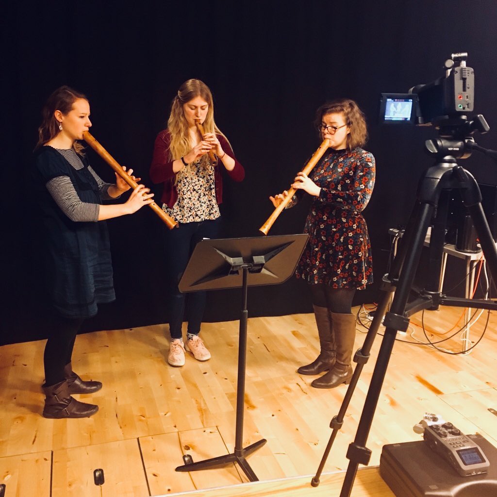 RCMLondon's tweet photo. Lights, Camera, Action 🎬! #RCMRecorders enjoyed learning all about how to make a great recording in our #RCMStudios last week https://t.co/OdJcdnaVme