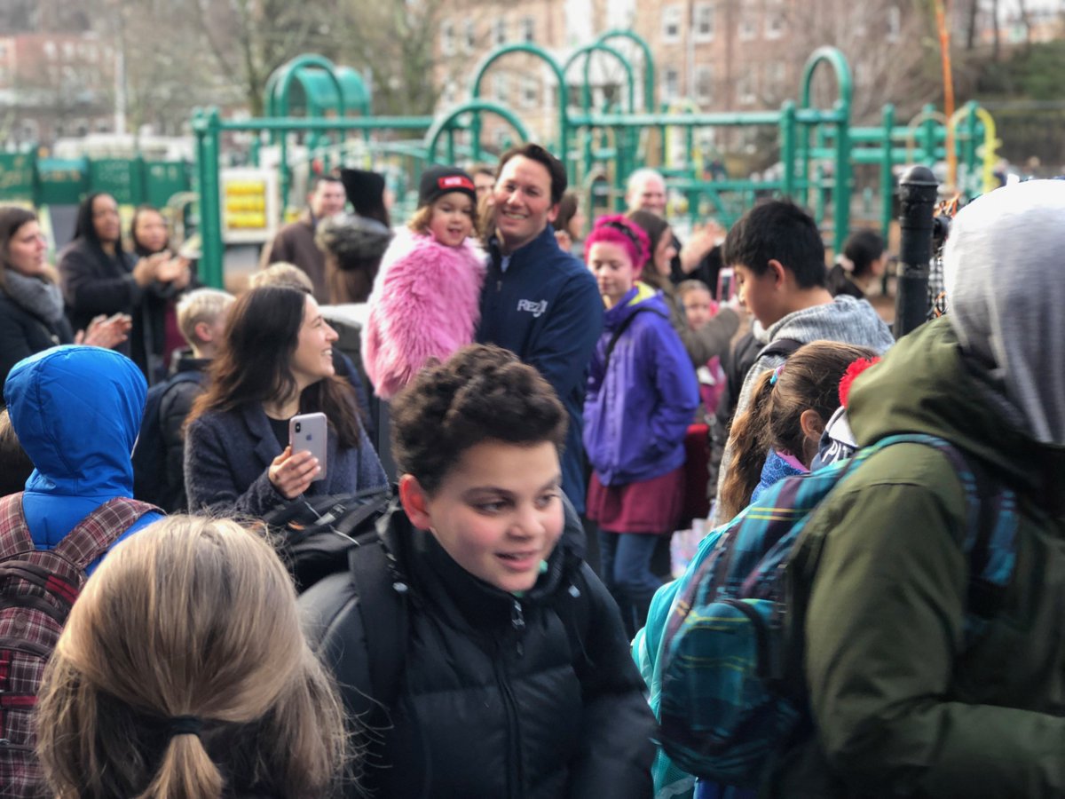 Great turnout this morning to escort Mateo Goldman back to school for the 1st time since Nov 2016 when he was diagnosed w/leukemia.  More than a 200 members of the <a href="/DriscollSchool/">Driscoll School</a> community, the <a href="/BrooklineMAPD/">Brookline PD</a> and <a href="/BrooklineFD/">Brookline Fire Dept.</a> came out for his "walk back" #mateotough #community