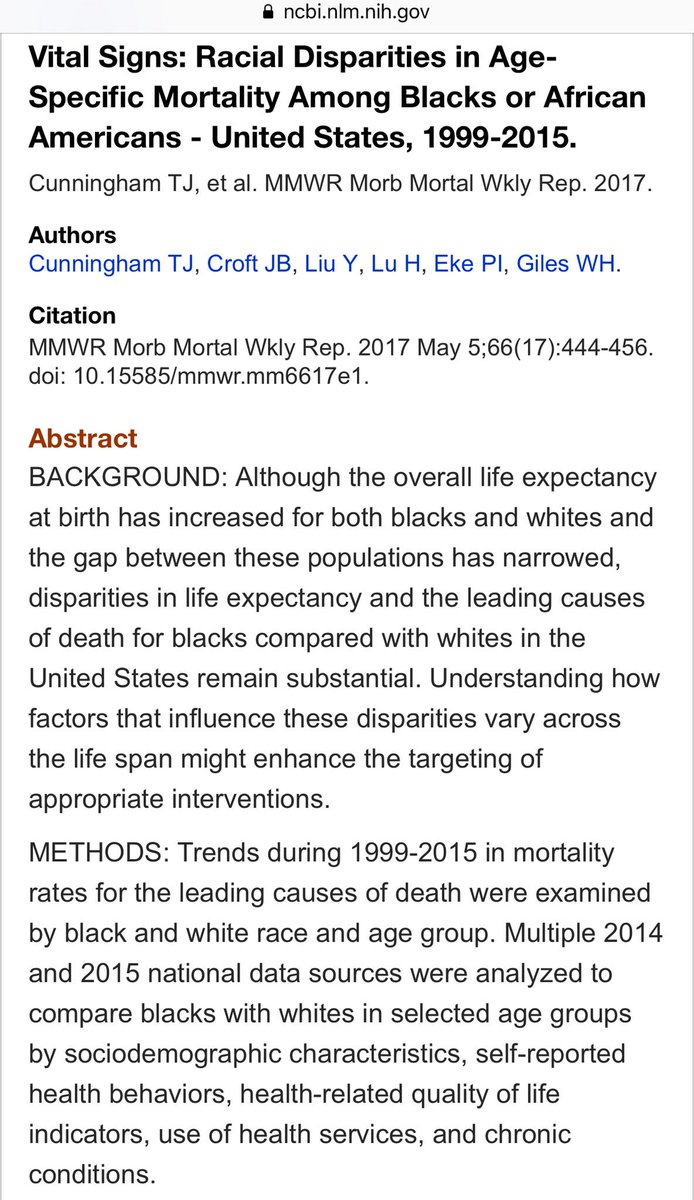 Cunningham is first author on this longitudinal study of disparities in death rate among Black Americans, published May 2017. The study went from 1999-2015 and would have been conducted under the 1996 NRA-bought ban on the CDC’s study of gun violence as an epidemic.