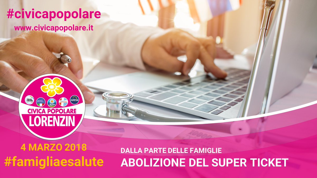 NICODASCOLA's tweet photo. Nessuna distinzione tra regione e regione: con l’abolizione del #superticket da 10 euro un passo verso l’effettiva #equità.
#4marzo 

Il programma #famiglieesalute di #civicapopolare: https://t.co/trDhYdFJrD https://t.co/fTVV8DFRoU