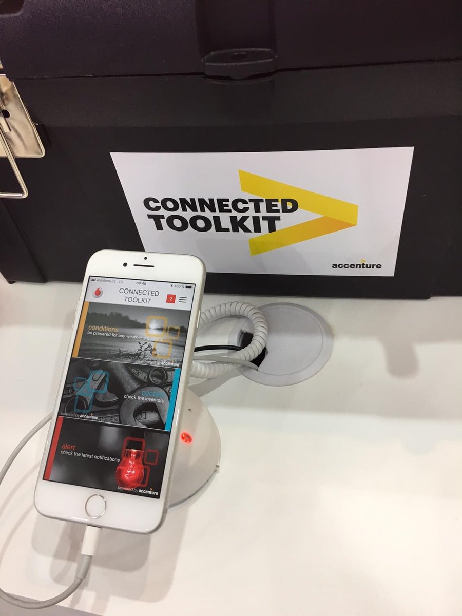 VodafoneIoT's tweet photo. The connected worker meets the Internet of Things. Come see the #ConnectedToolkit @Vodafone #MWC18 stand No 3D30 Powered by @AccentureDigi https://t.co/UjQE9KWdXx https://t.co/KPH6op4wAc