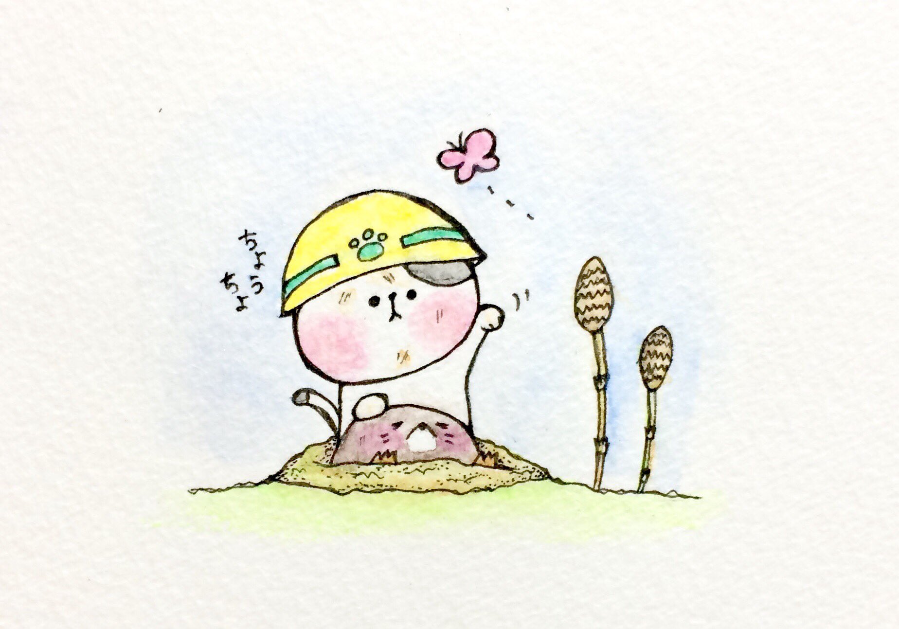 おこにゃん 穴を出ればそこは春 モグラ つくし ちょうちょ 春 猫 ネコ ねこ イラスト 可愛い 手描き 癒し 絵描きさんと繋がりたい イラスト好きな人と繋がりたい Cats T Co 4rqyemm48j Twitter